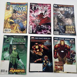 DC Marvel Comic Book Lot of 6 Iron Man Thor Green Lantern Locke & Key IDW